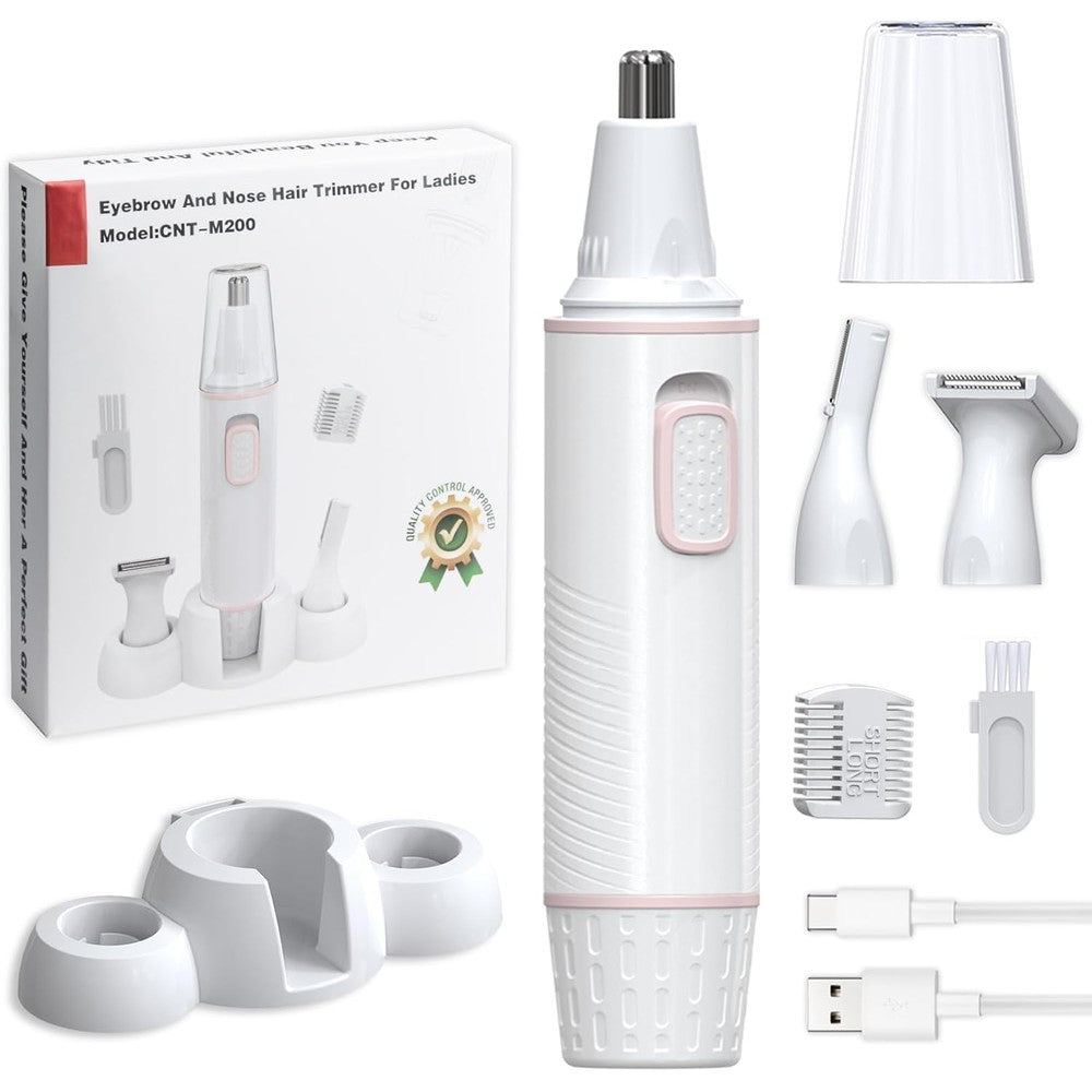 Automoness electric eyebrow trimmer front view showing the sleek rechargeable body.