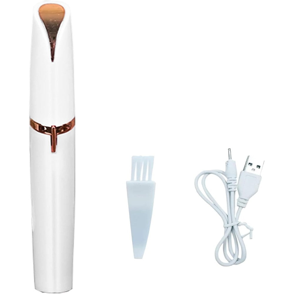 CaoXiong precision electric eyebrow trimmer white front view facial hair remover