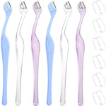 Larrel small eyebrow razors front view showing six colorful mini facial hair trimmers with protective covers.