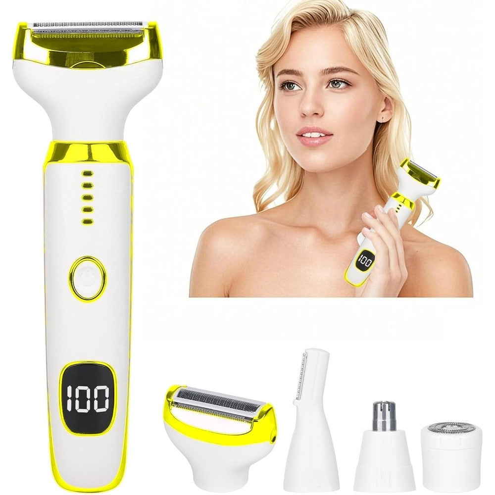 Beanify 2 in 1 Nose and Ear Hair Trimmer front view showing the digital LED display screen