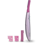 Panasonic women's facial hair remover and eyebrow trimmer front view sleek pink wand