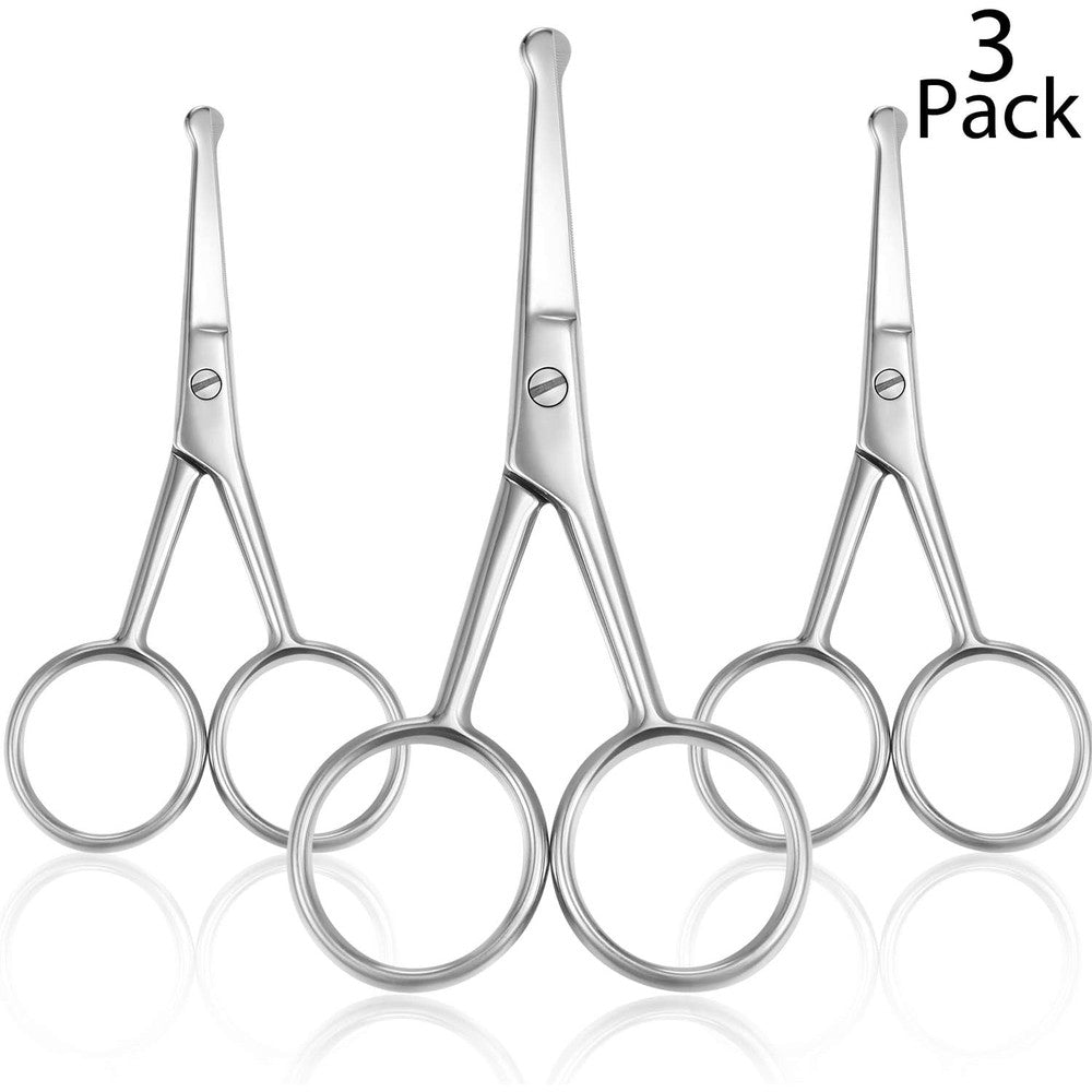 Mudder 3 piece nose hair scissors set in silver