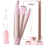 Hebeca 3-in-1 women facial hair trimmer front view in rose pink