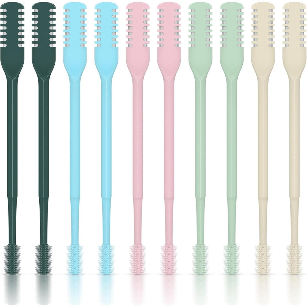 CNTVO manual nasal hair cutter front view of ten piece multicolor set