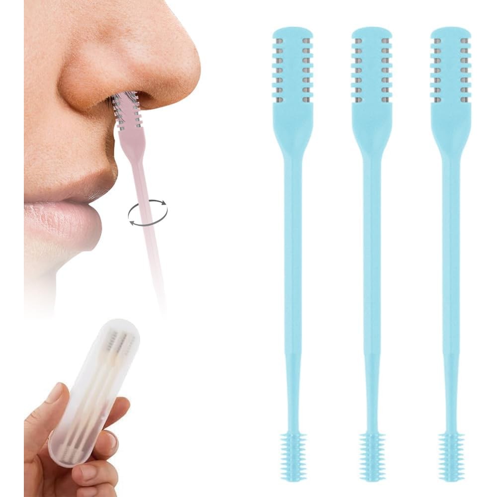 Mustowl 2-in-1 nasal hair cutter blue front view