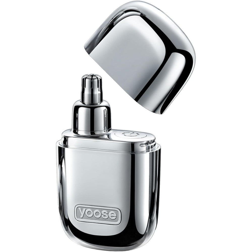 Yoose Nose Hair Trimmer silver alloy body front view