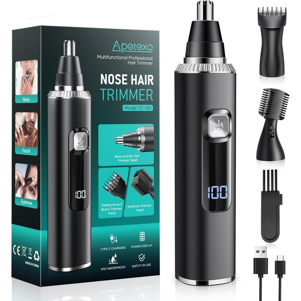 Apetexo rechargeable nose hair trimmer front view