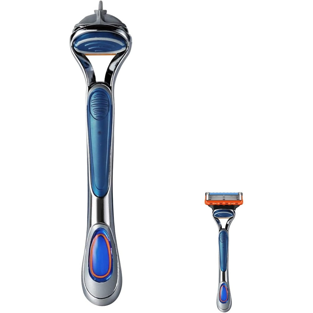OENUASG replacement razor handle front view blue comfort glide grip