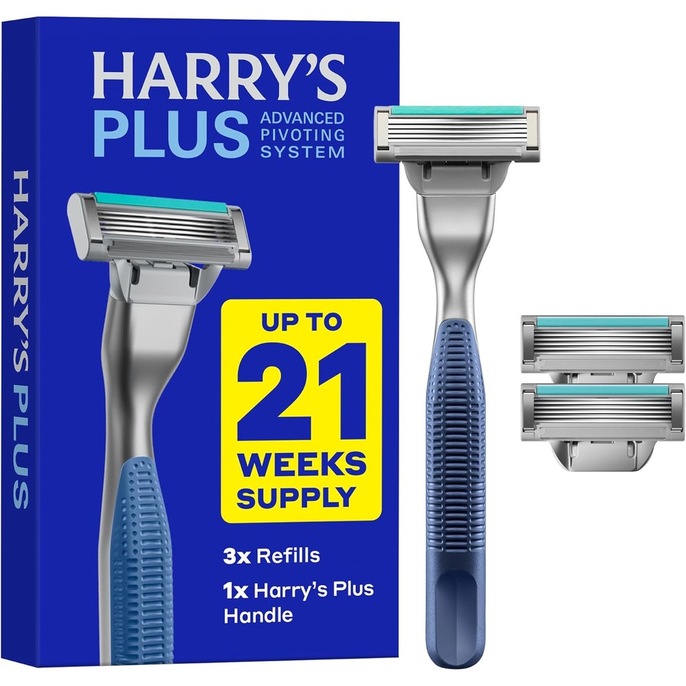 Harry's Plus Razor and Blade Value Pack Tide front view of packaging
