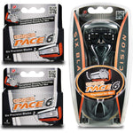 Dorco Pace 6 Six Blade Razor System Value Pack front view packaging showcasing handle and cartridges