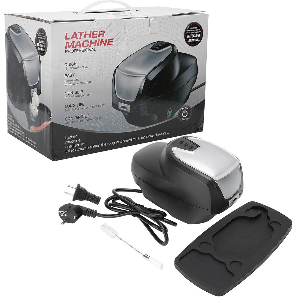 Yuyte electric hot lather machine front view for barber grooming