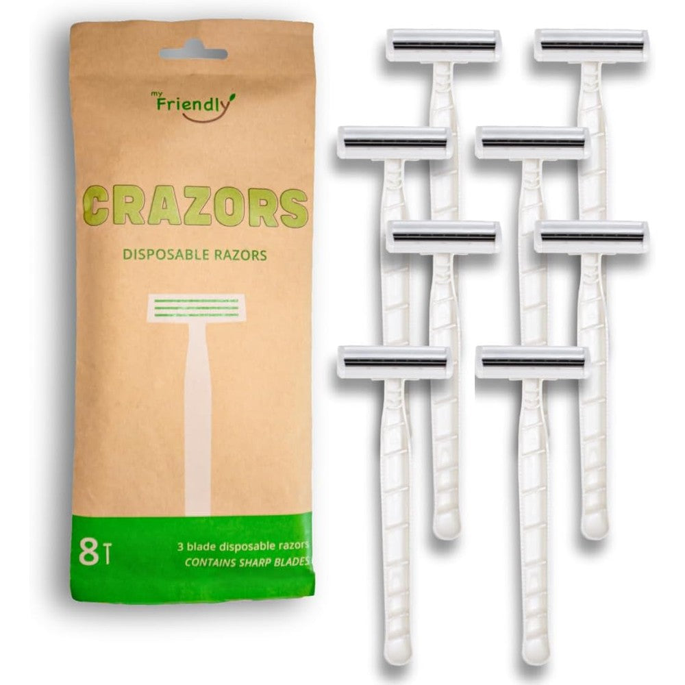 Crazors 3-blade disposable hair removal razors front view
