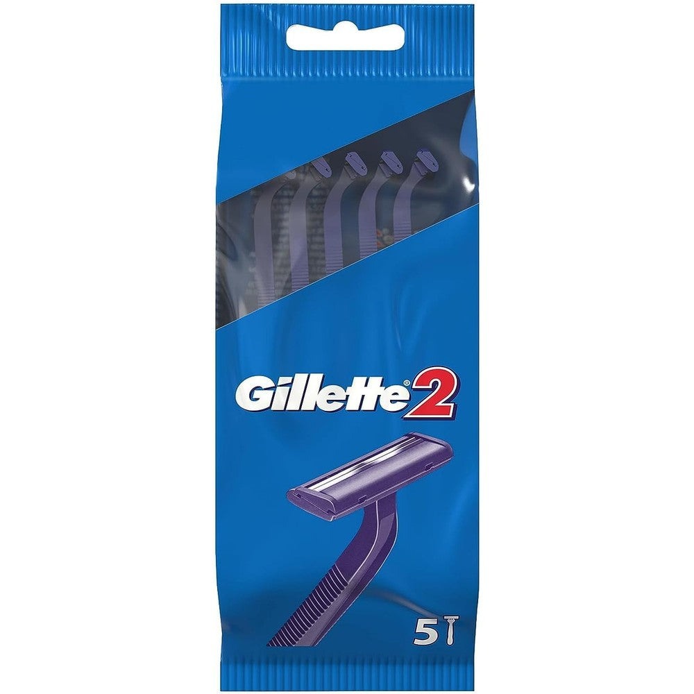 Gillette 2 Men's Disposable Razor front view packaging