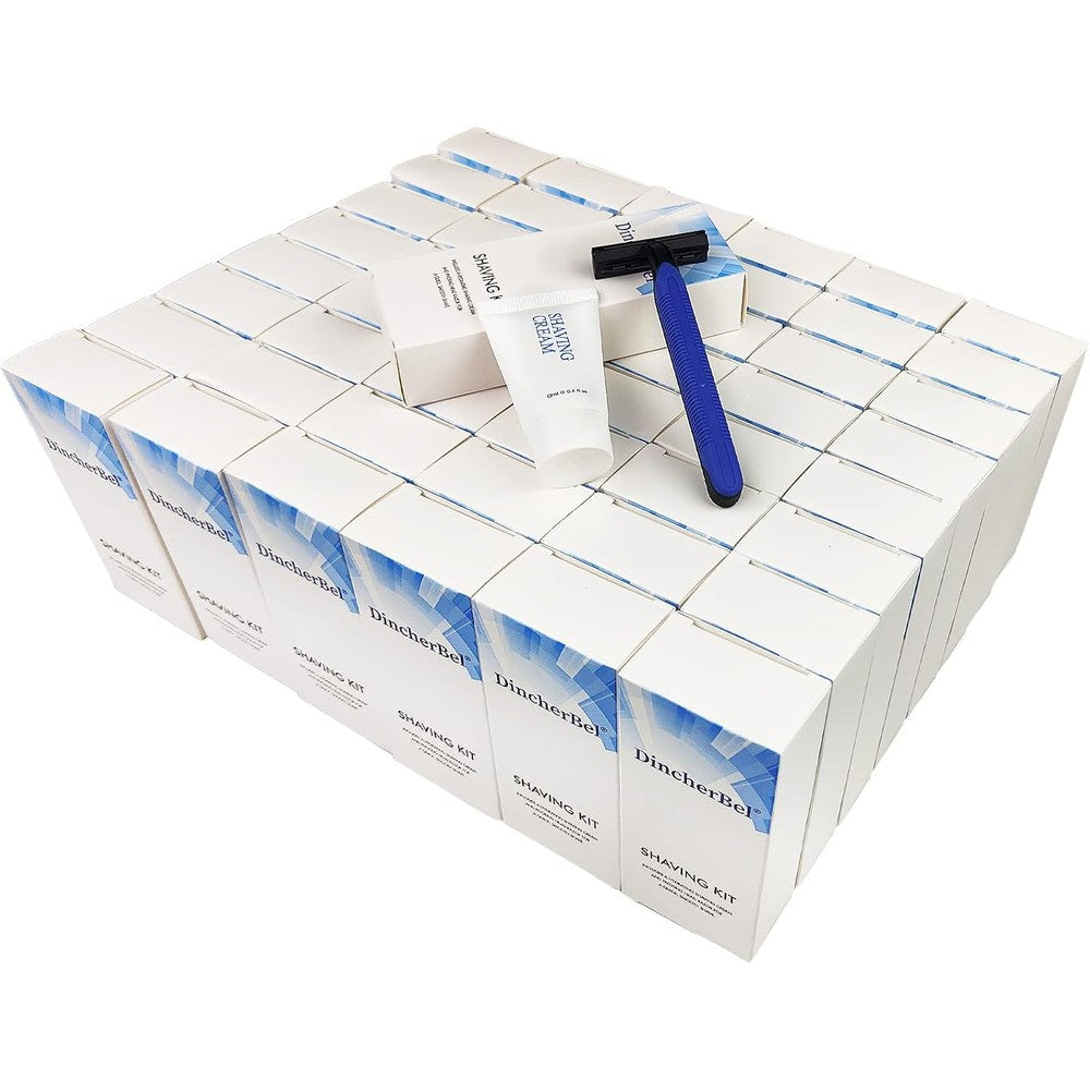 DincherBel bulk shaving kit front view with razor and cream