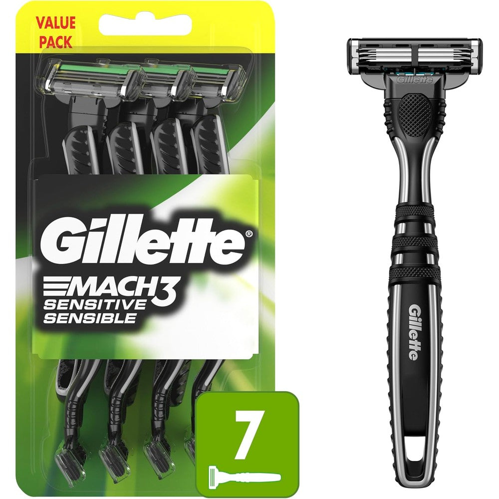 Gillette Mach3 Sensitive disposable razor pack front view