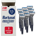 Barbasol Ultra 6 Plus Premium Disposable Razor 9 Pack front view