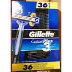 Gillette Custom Plus3 Disposable Razors 36 count pack front view