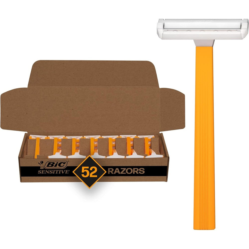 Bic Sensitive Disposable Razors 52 count pack front view