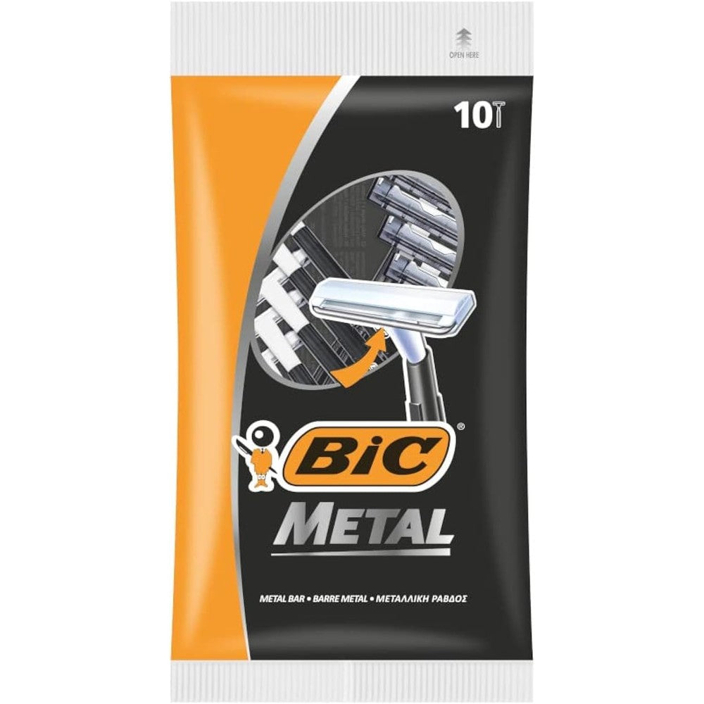 Bic Metal Quality disposable men's shaving razors 10 pack front view