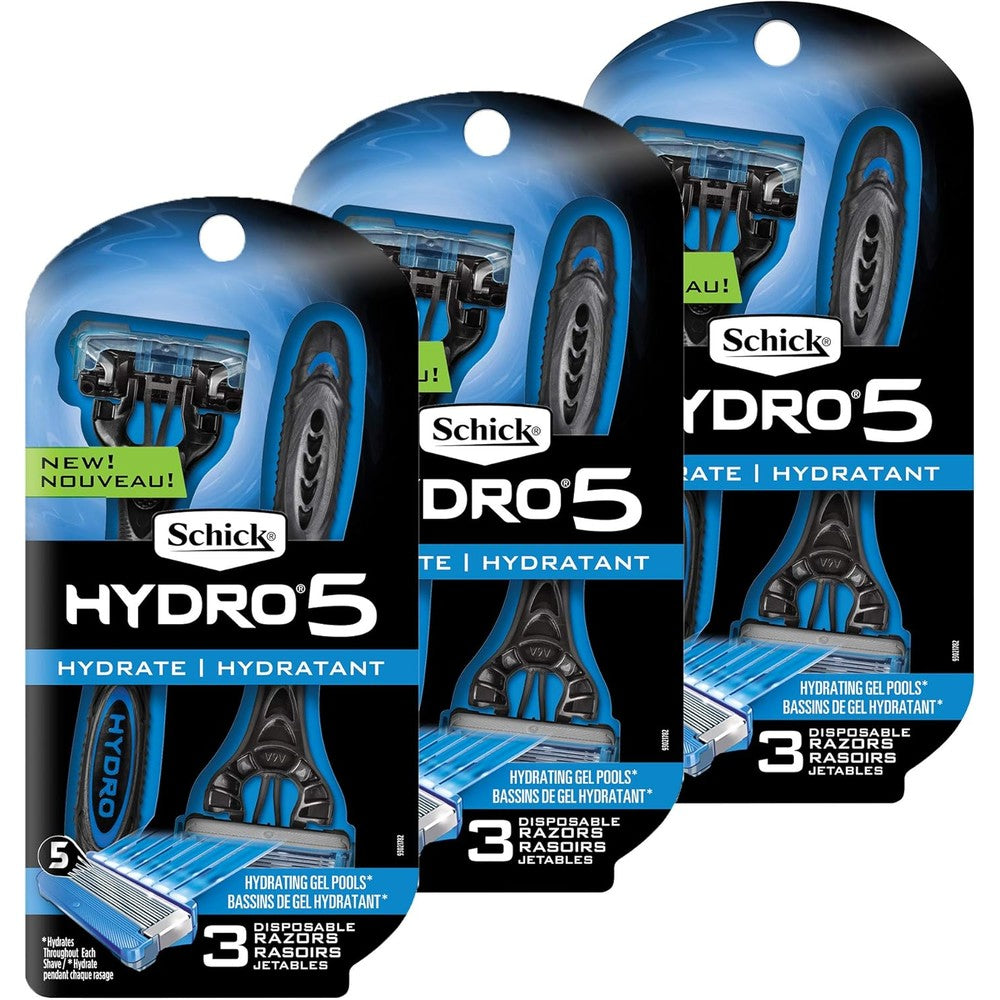 Schick Hydro 5 disposable razors pack front view
