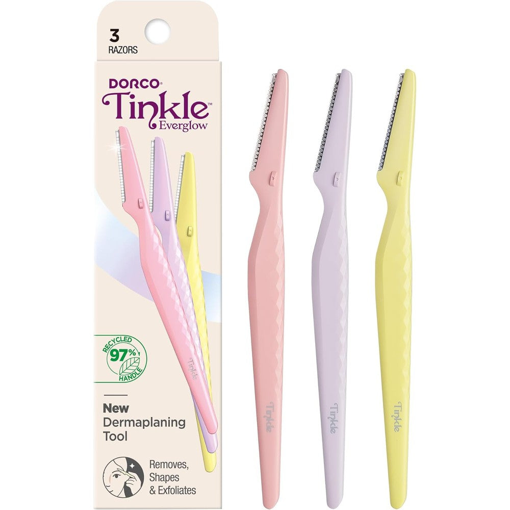 Dorco Tinkle Everglow Dermaplane Razor 3 Count front packaging