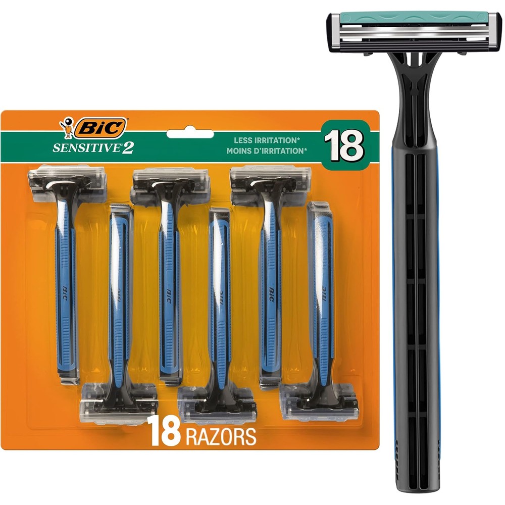 BIC Sensitive 2 disposable razors for men front view packaging