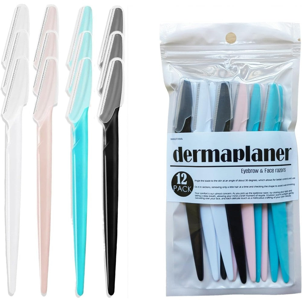 Wangfxwa 12-piece dermaplane razor set front view