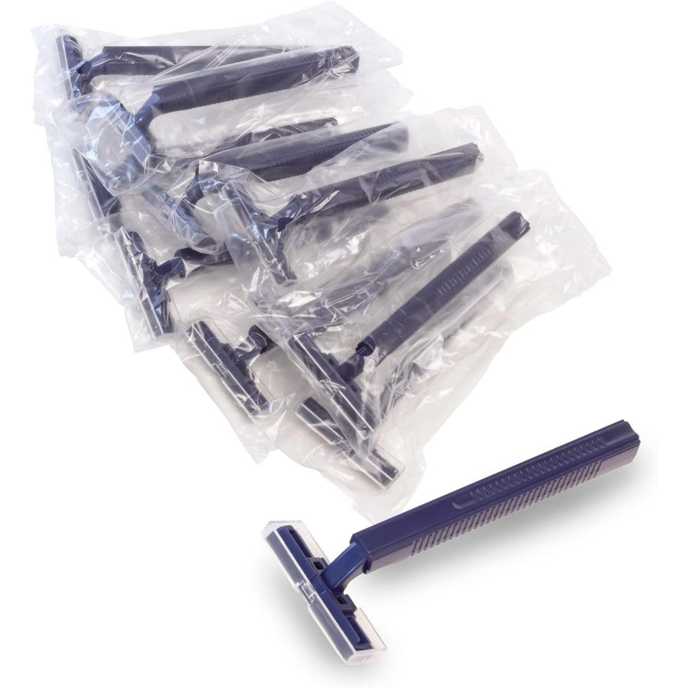 Freshscent twin blade disposable razor front view with safety cap