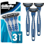 Gillette Mach3 Men's Disposable Razors 3 Count front packaging view