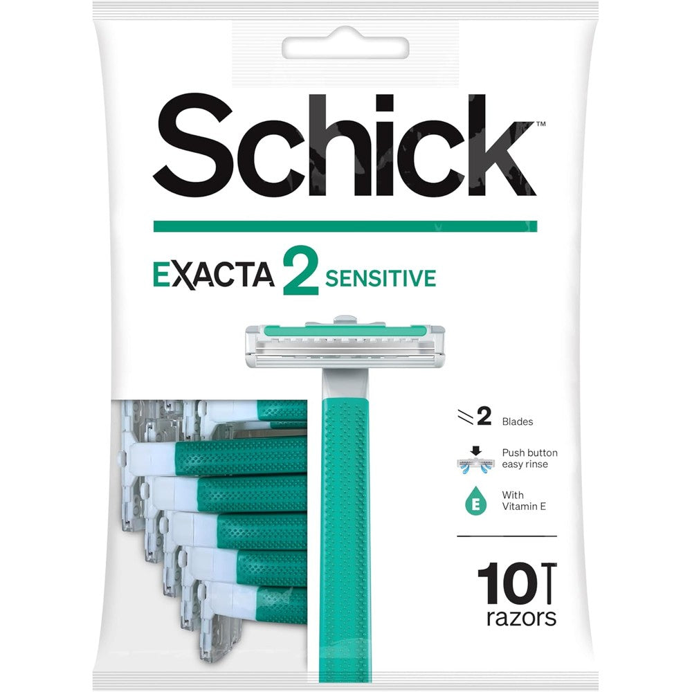 Schick Exacta2 Sensitive Disposable Razor front view packaging