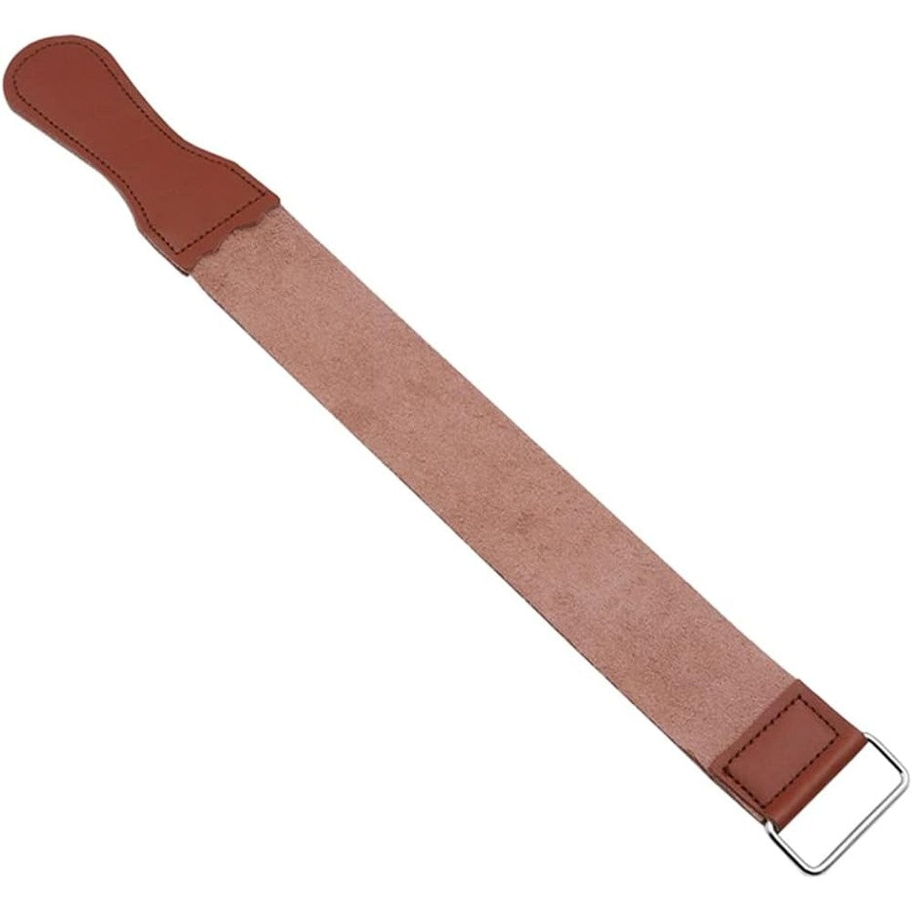 Bynnix Straight Razor Strop front view with stainless steel hook