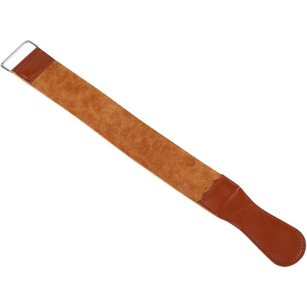 Sonew leather straight razor sharpening strop belt showing full length front view