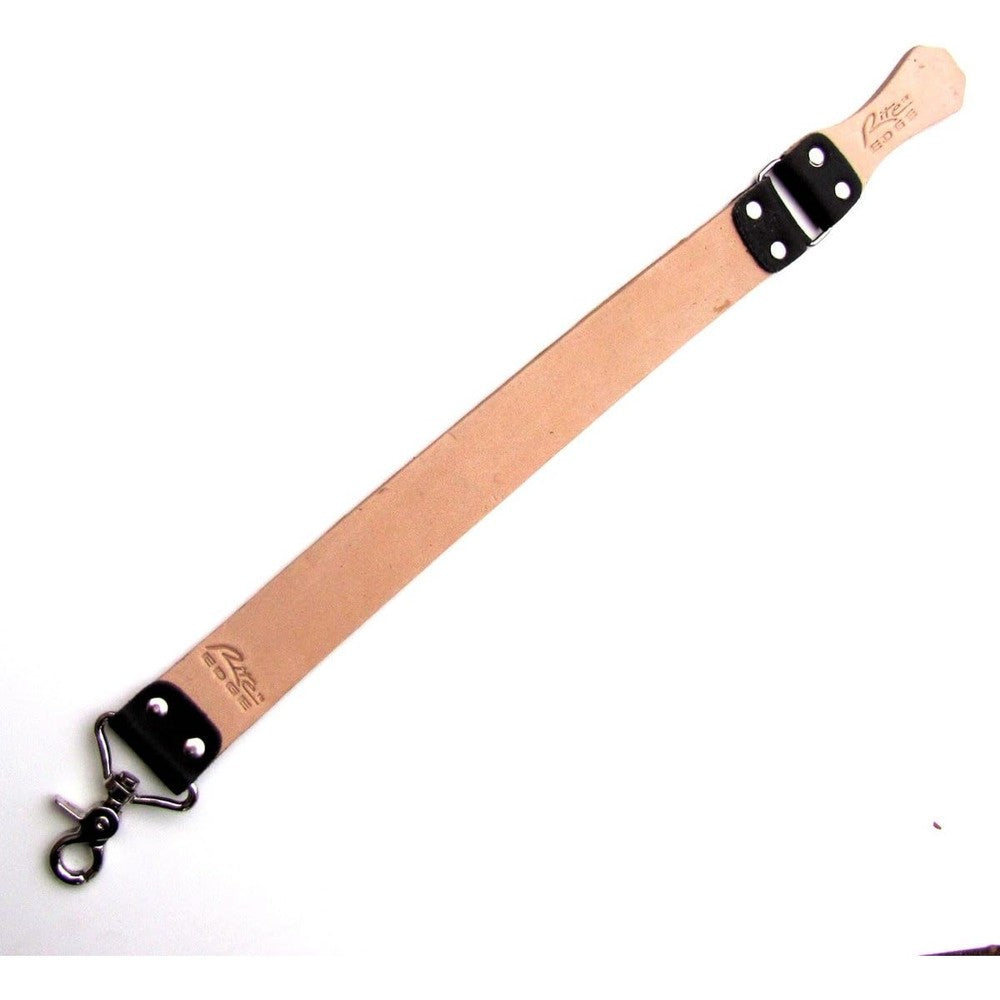 Treasure Gurus professional barber strop hanging leather strap front view for razor sharpening