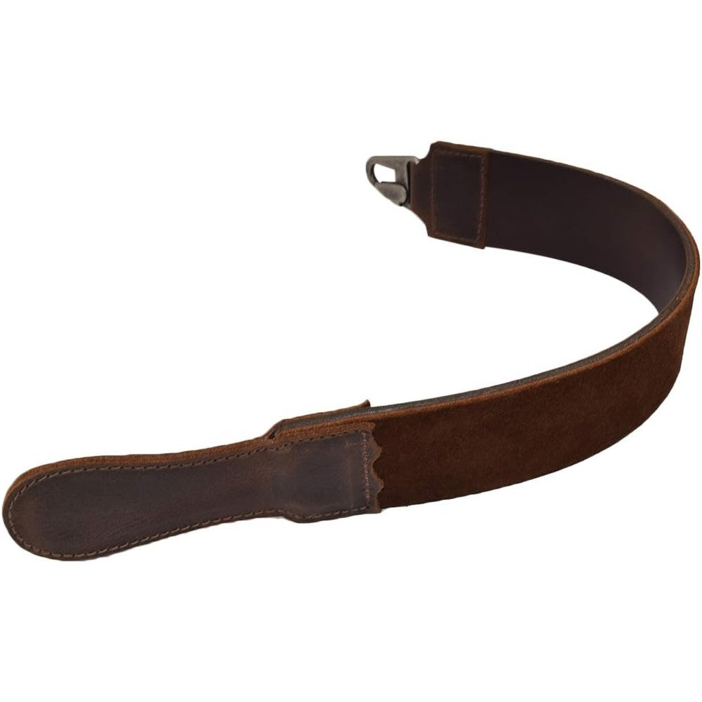 Hide and Drink leather razor strop front view straight razor sharpener belt
