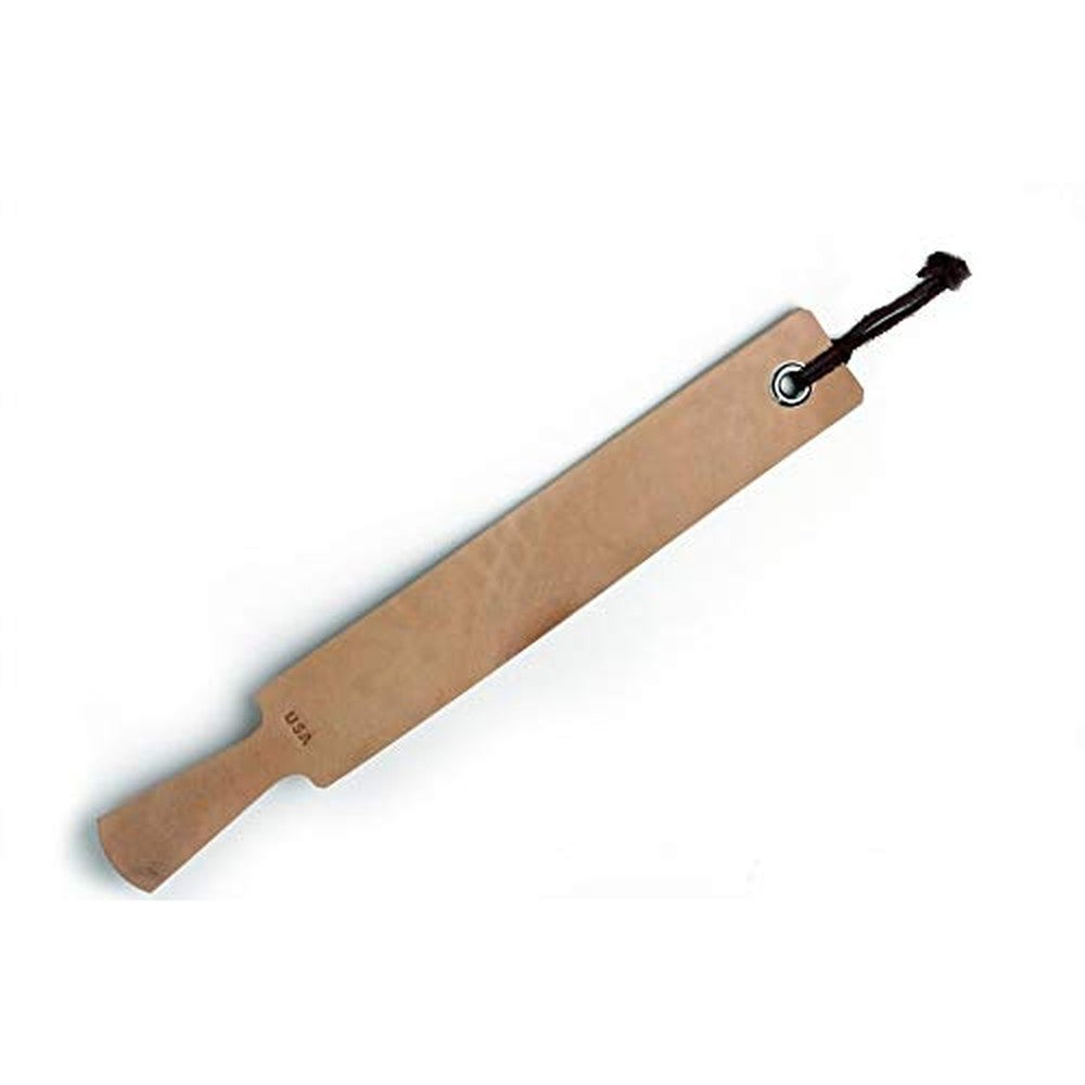 Razor Emporium Travel Beginner Horsehide Straight Razor Strop front view authentic leather grooming tool