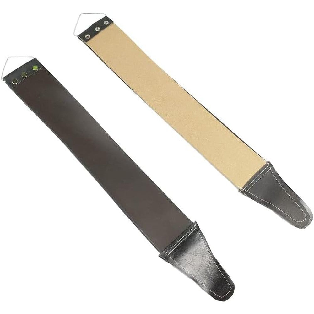 TorSor 2 pack straight razor leather sharpening strop front view