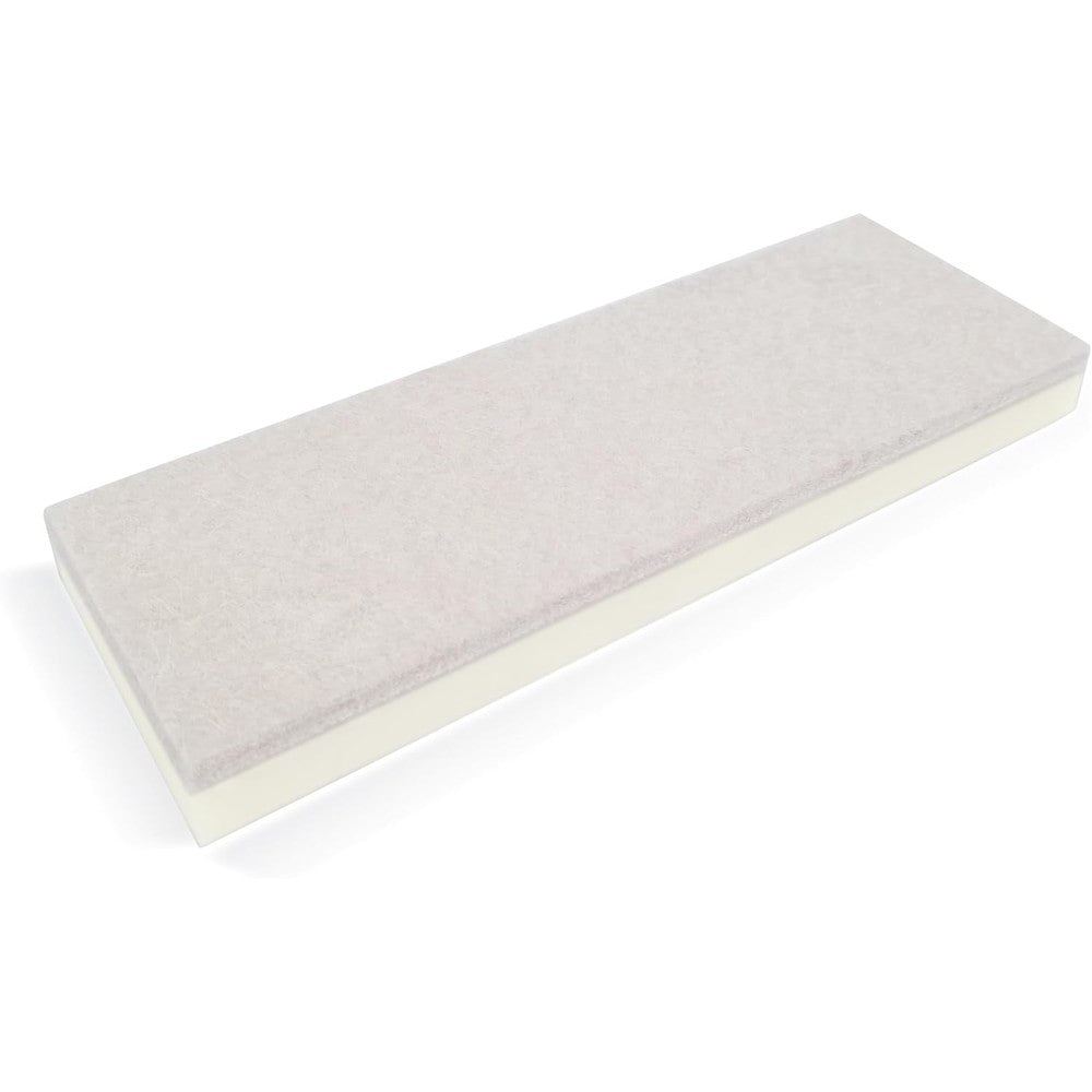 Jende 210x70mm hard felt knife strop with acrylic base front view
