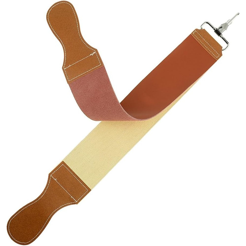 Grandslam leather strop front view showing premium brown cowhide sharpening surface.