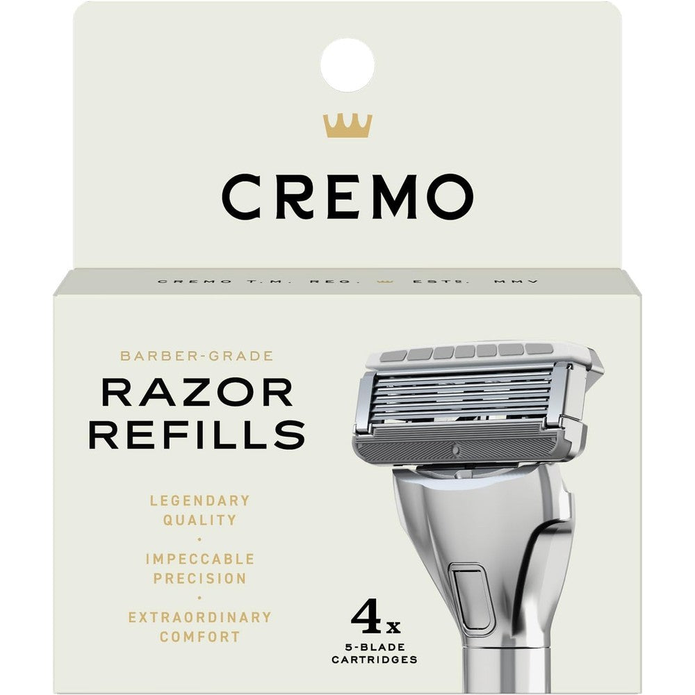 Cremo Razor Refills for Men 4 Count pack with 5 blade technology