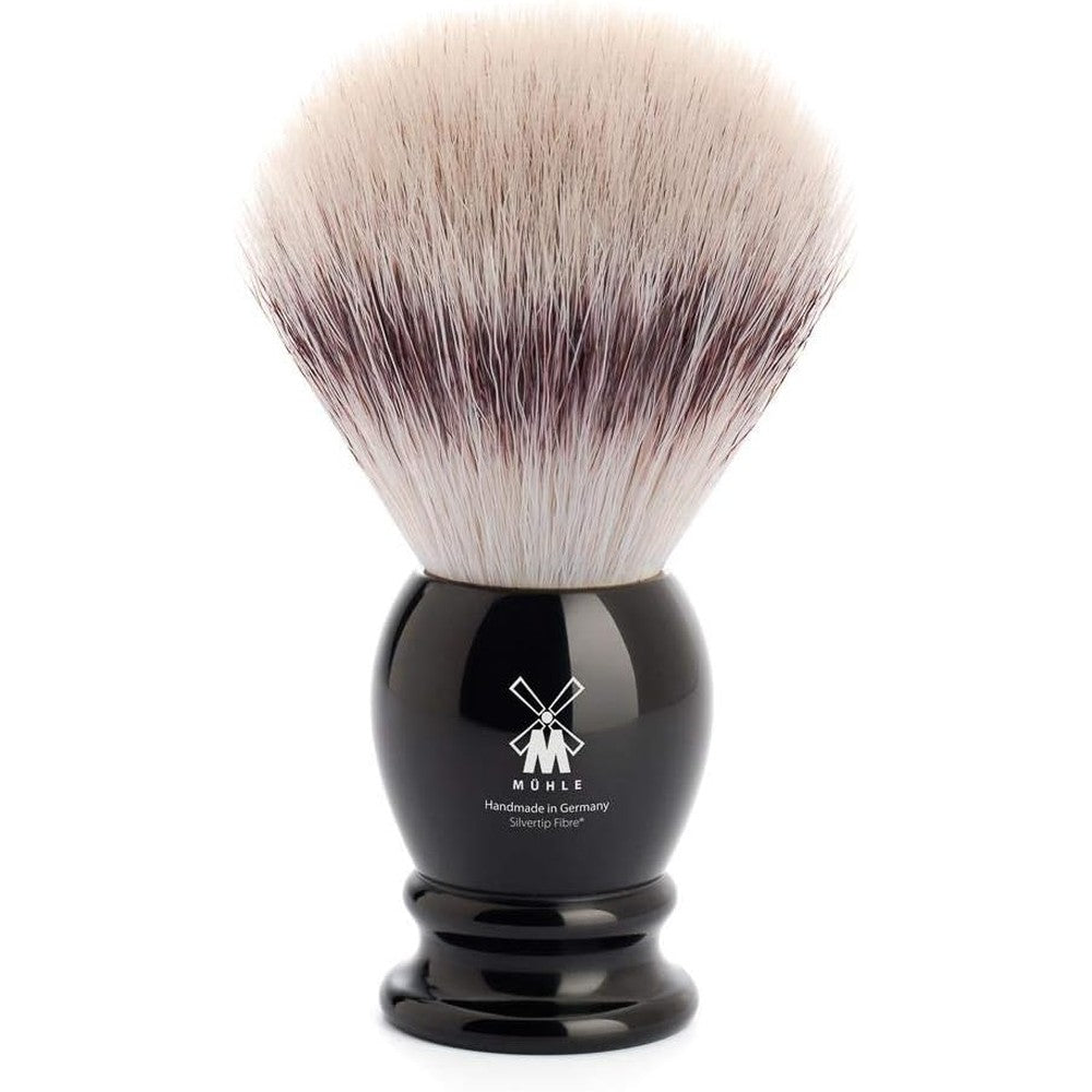Mühle Classic Black Large Silvertip Fiber Shaving Brush front view