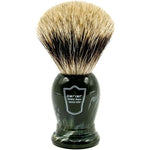 Parker The King oversized pure badger shaving brush with included stand front view
