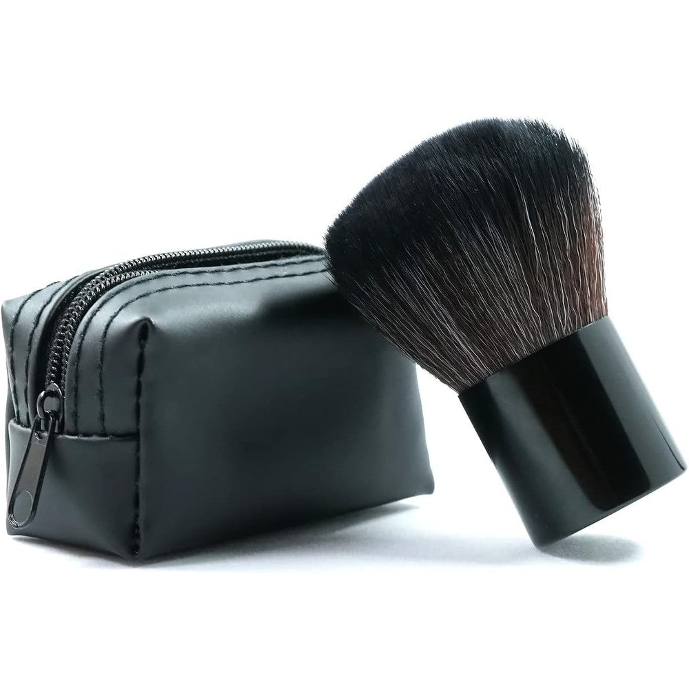 Freetune Portable Mini Shaving Brush with PU Pouch front view