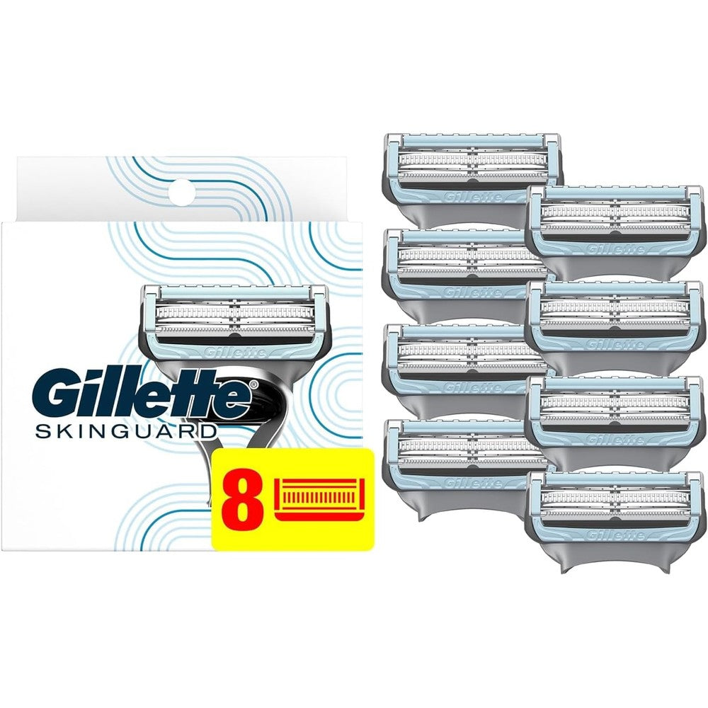 Gillette SkinGuard men's razor blades 8 pack front view box