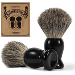 Debetool badger hair shaving brush 2 pack front view