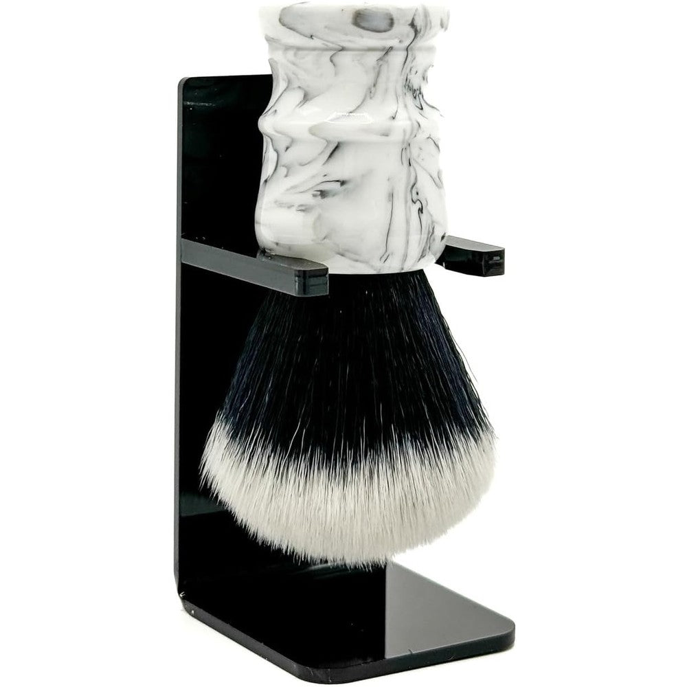 Parker Arctic Storm synthetic shaving brush with marbled handle front view
