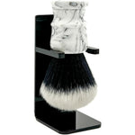 Parker Arctic Storm synthetic shaving brush with marbled handle front view