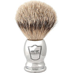 Parker 100 Percent Silvertip Badger Shaving Brush With Chrome Handle And Stand For Luxurious Lather 20 Millimeter Knot - Image 1