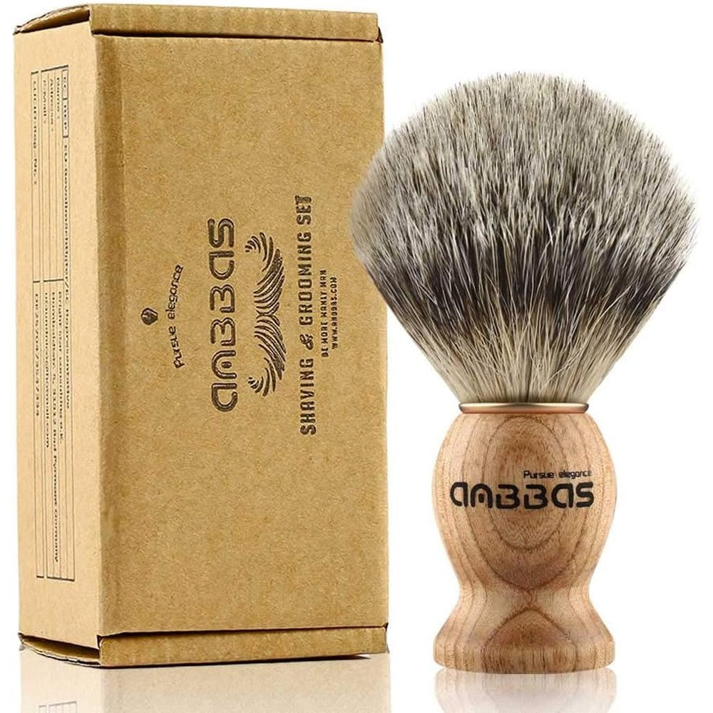 Anbbas handmade pure badger hair shaving brush front view