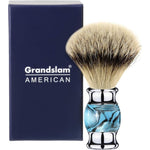 Grandslam Finest Badger Shaving Brush blue front view