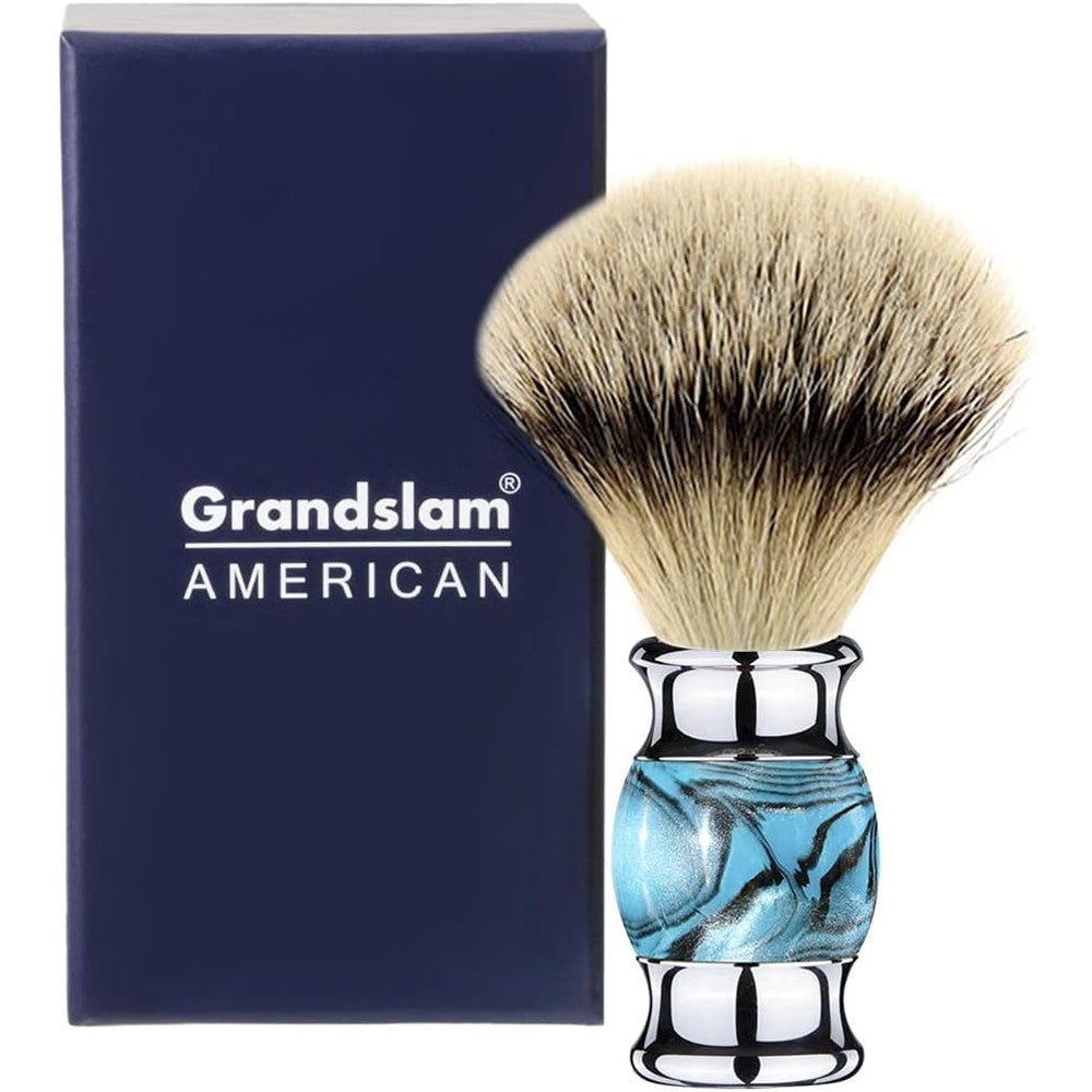 Grandslam Finest Badger Shaving Brush blue front view